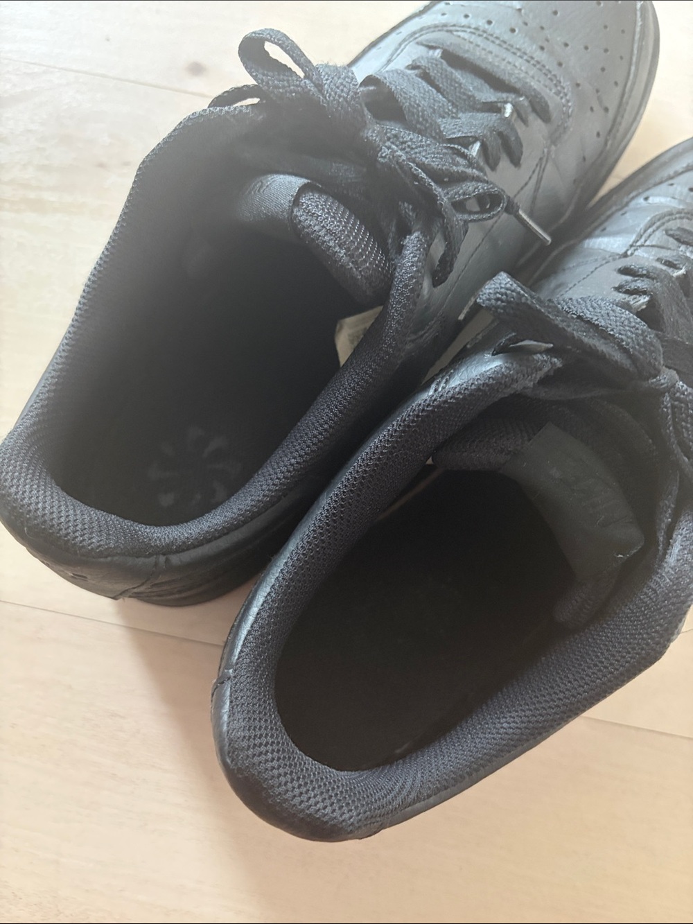 nike mens court vision low black/black sz 10.5 leather - Picture 4 of 11